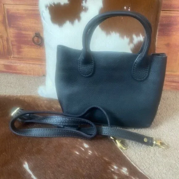 Portland Leather Mini Tote - Black - Picture 2 of 3